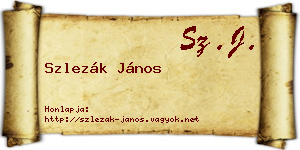 Szlezák János névjegykártya