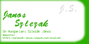 janos szlezak business card